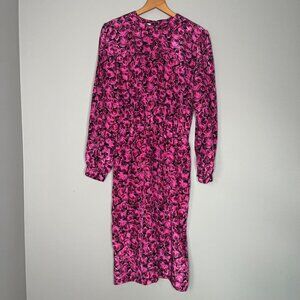 Vintage Henry Lee Womens Union Made Floral Midi‎ Dress Size 14 Feminine Modest